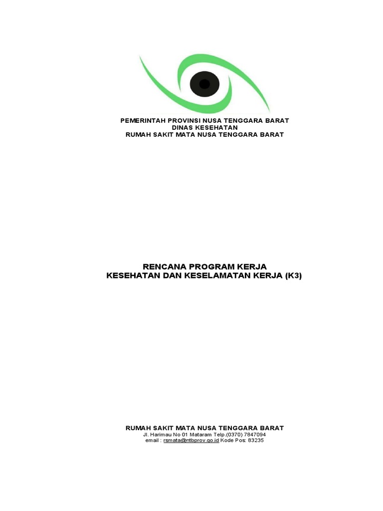 Program Kerja k3 Rumah Sakit Mata | PDF