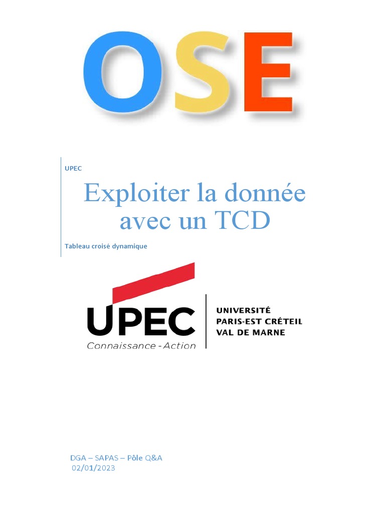 Exploitation d'un TCD sous Excel | PDF | Microsoft Excel | Fichier ...