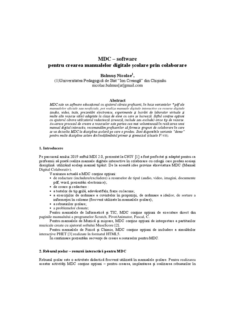MDC - Software Pentru Crearea Manualelor Digitale Școlare Prin ...