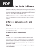 Aseptic and Sterile in Pharmaceutical