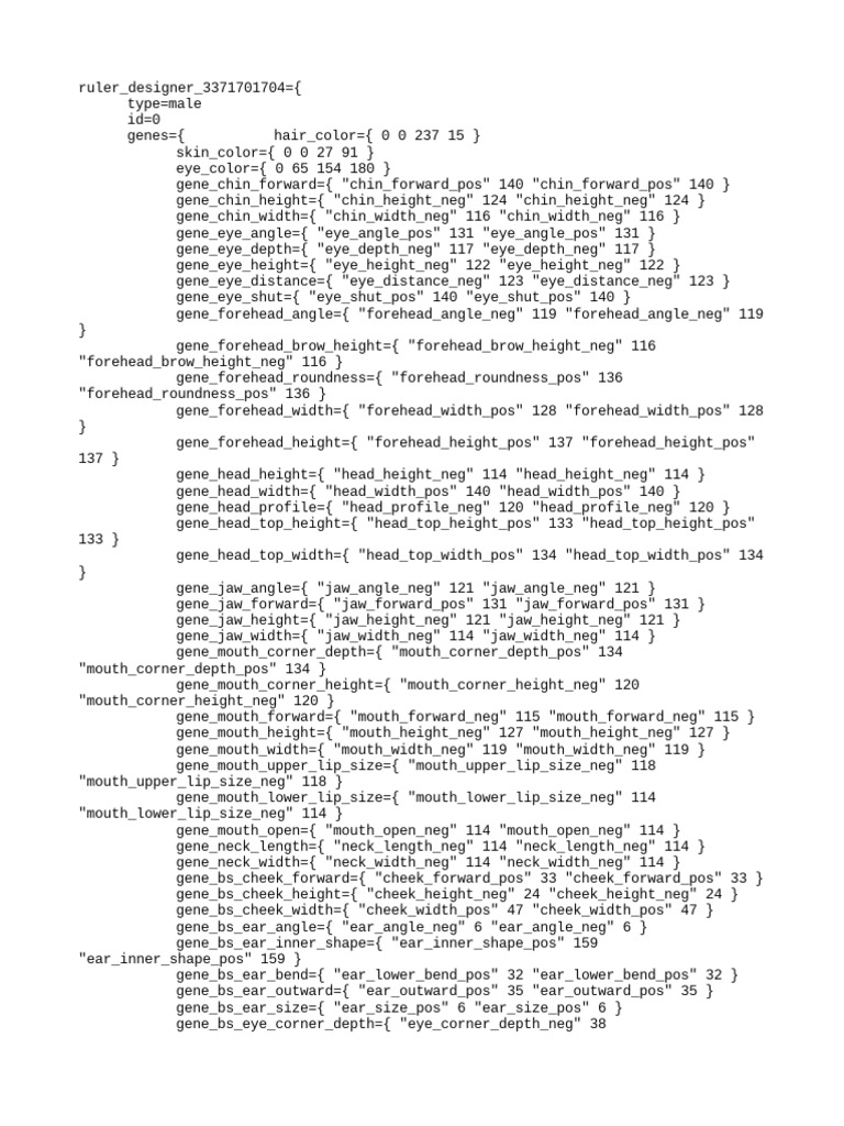 CK3 Male Character DNA Analysis | PDF | Computers