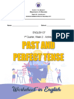 Q1 G7 Worksheet Past and Present Perfect Tense