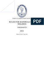 Rules For Materials and Welding 2021 Amendments