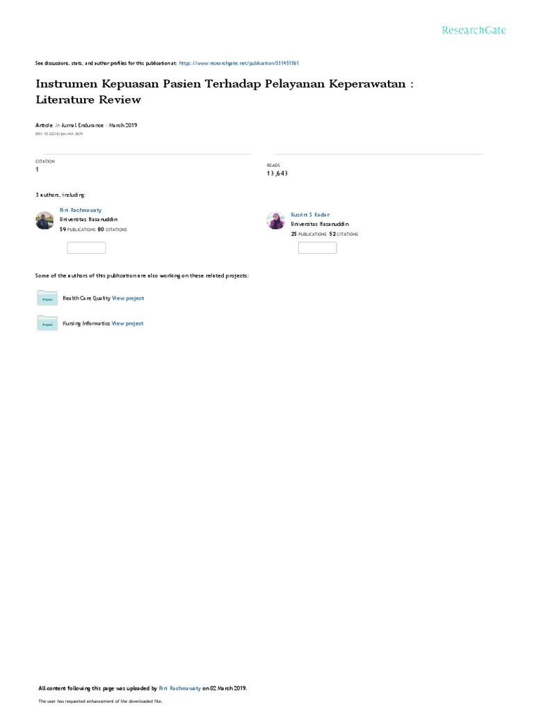 Patient Satisfaction Instruments in Nursing | PDF | Psychometrics | Nursing