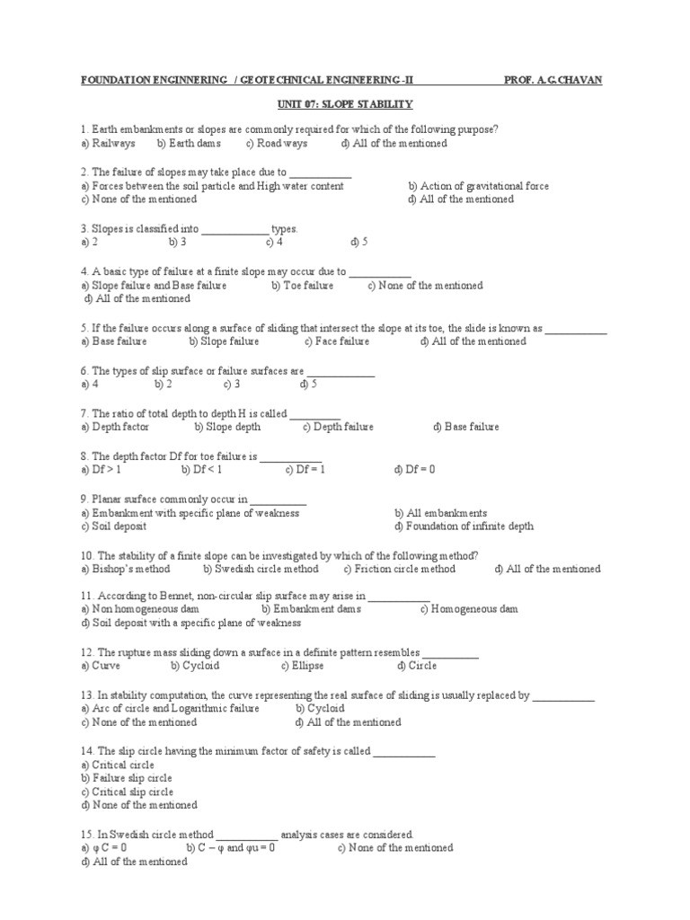 Slope Stability in Foundation Engineering | PDF | Deep Foundation ...