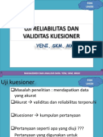 Uji Reliabilitas Dan Validitas Kuesioner