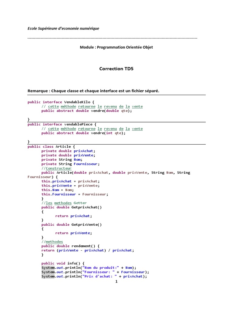 Programmation Orientée Objet en Java | PDF | Informatique | Gestion ...