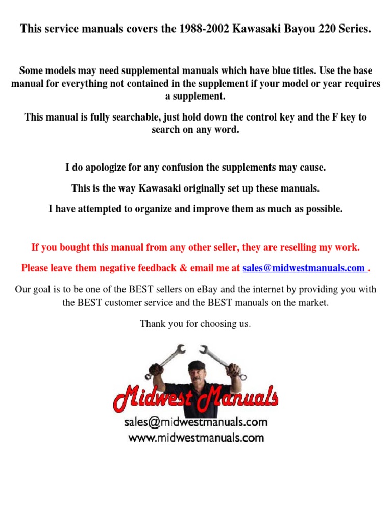 1996 KAWASAKI BAYOU 220 SERVICE MANUAL PDF