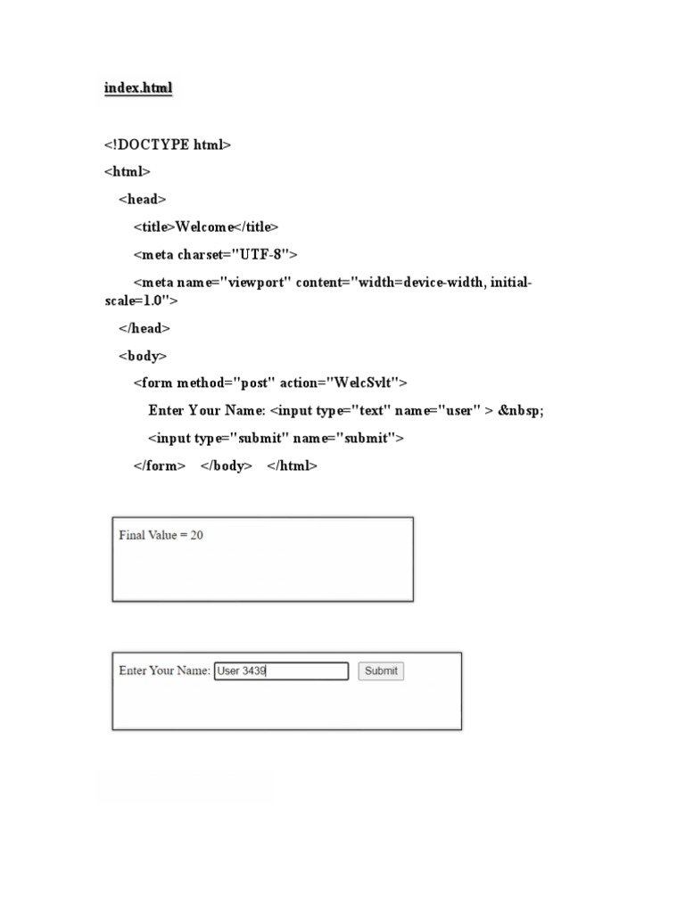 Java Output Simple Servlet Codes Journal | PDF | Software Development ...