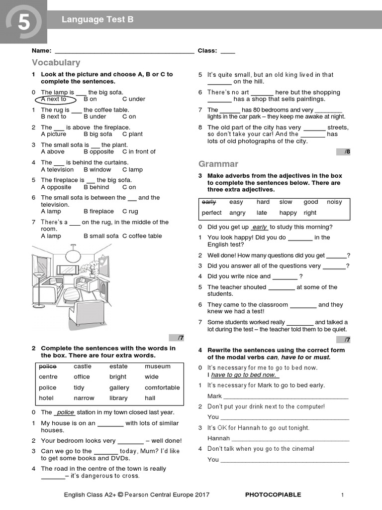 ECA2plus Tests Language Test 5B | PDF | Linguistics