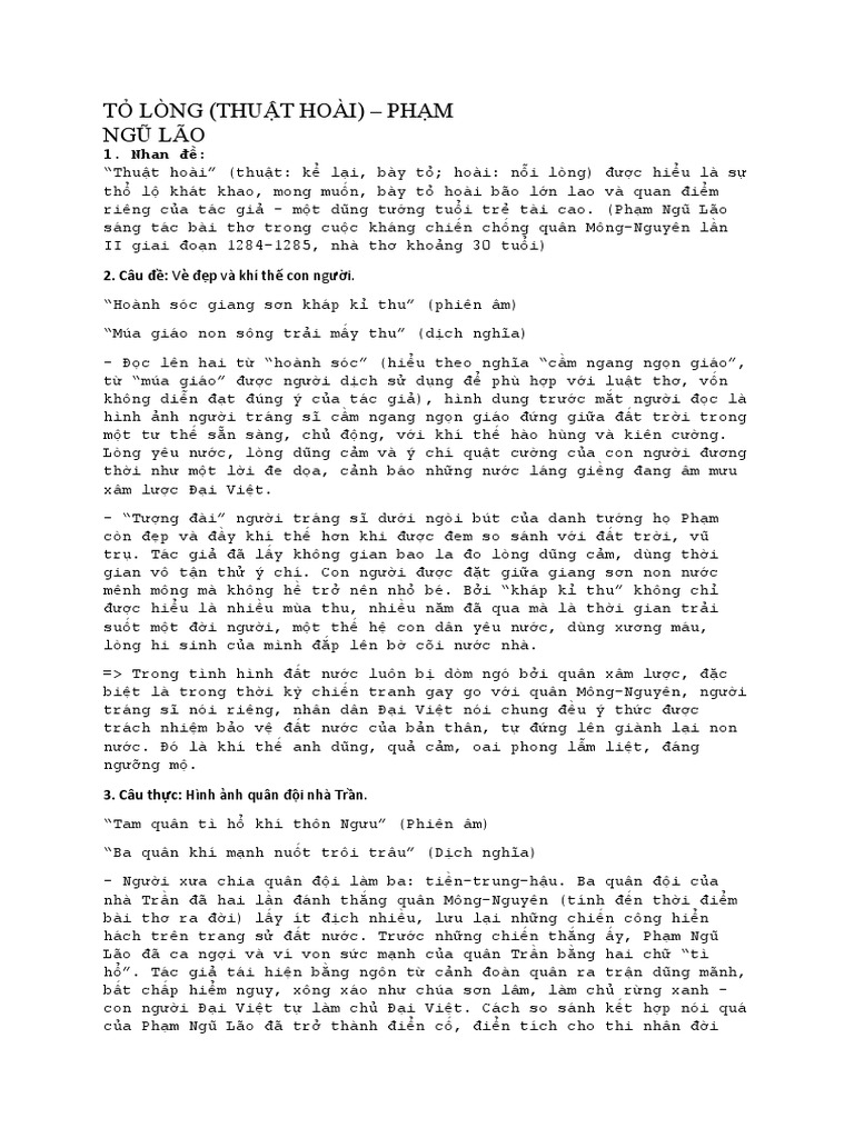 TỎ LÒNG | PDF