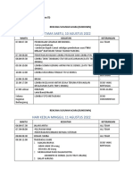 Hari Pertama Sabtu, 10 Agustus 2022: SUSUNAN ACARA (Lampiran II) Rencana Susunan Acara (Rundown)