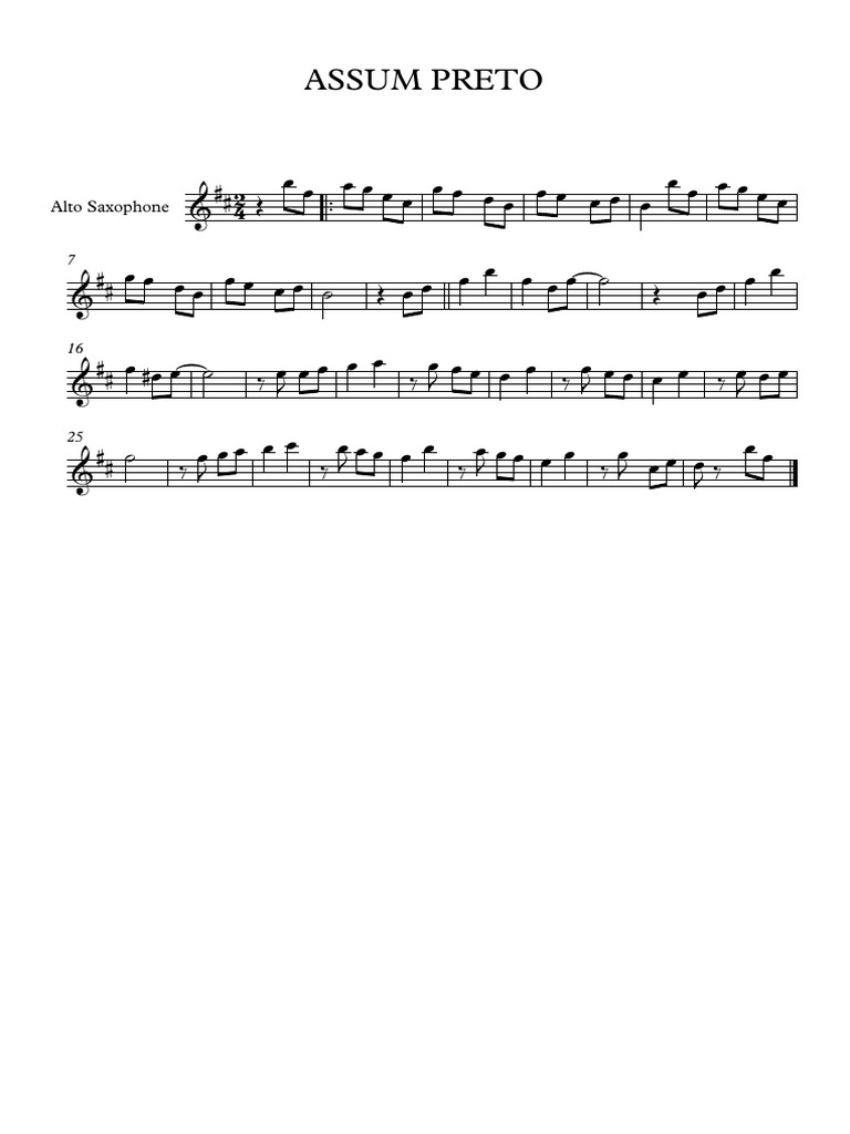 Assum Preto - Alto - Full Score | PDF