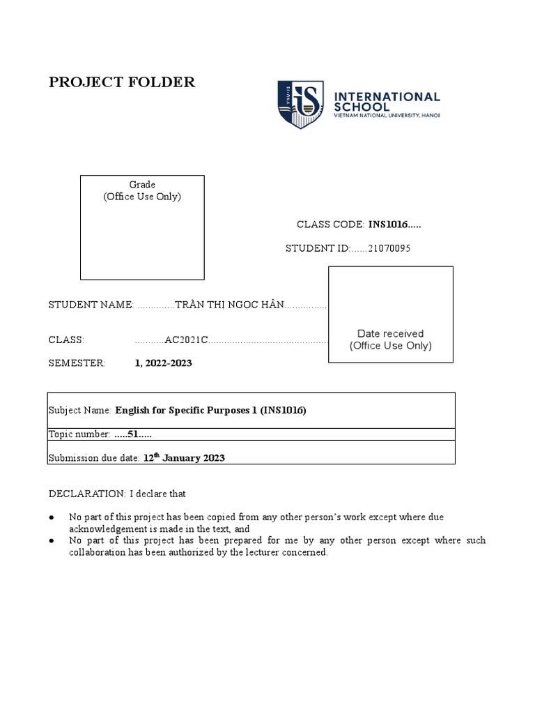 INS1016 Final Project template-HK1 2022-2023 | PDF | Corporate Social ...