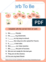 Verb To Be Worksheet For Kids