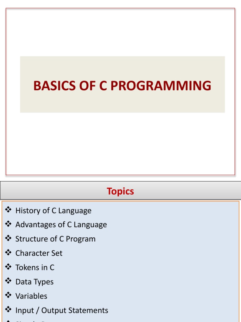 Basics of C Programming-1 | PDF | Programming | Computer Program