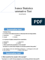 Advance Statistics Summative Test