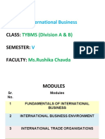 International Business: Subject: Class: Semester: Faculty