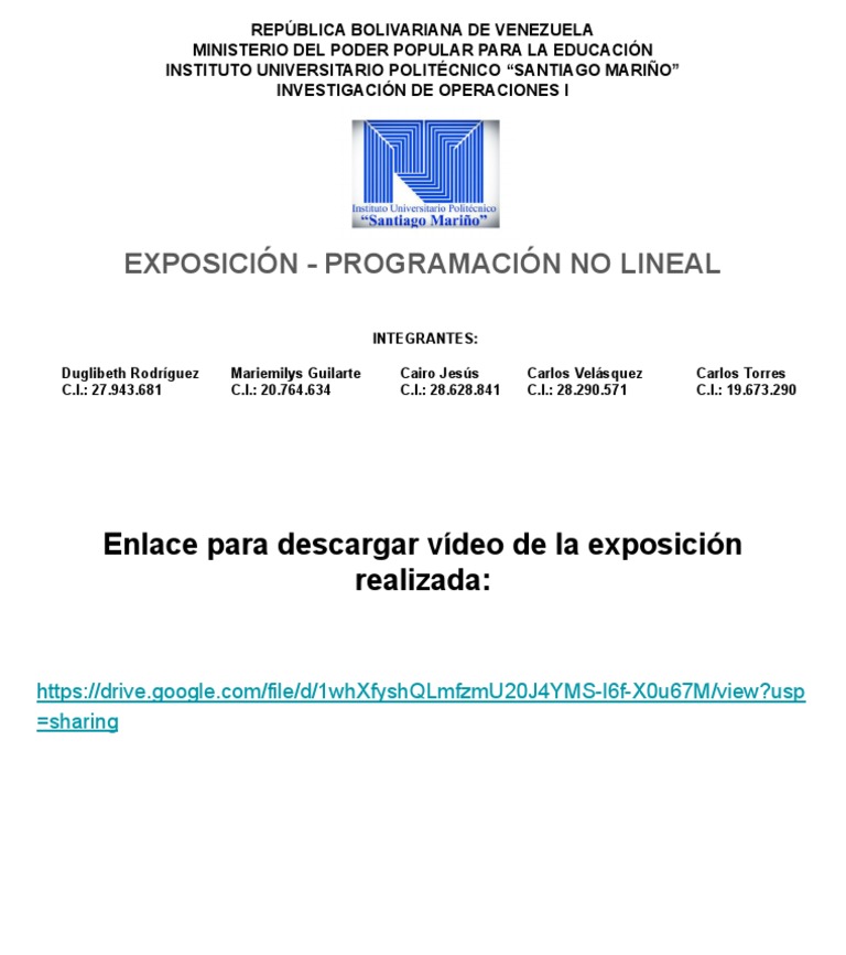 Programación No Lineal PDF