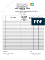 Reading Assessment Form