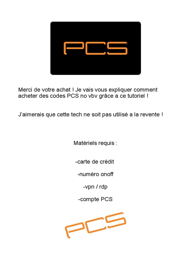 Tutoriel pour acheter des codes PCS | PDF | Finance et gestion ...