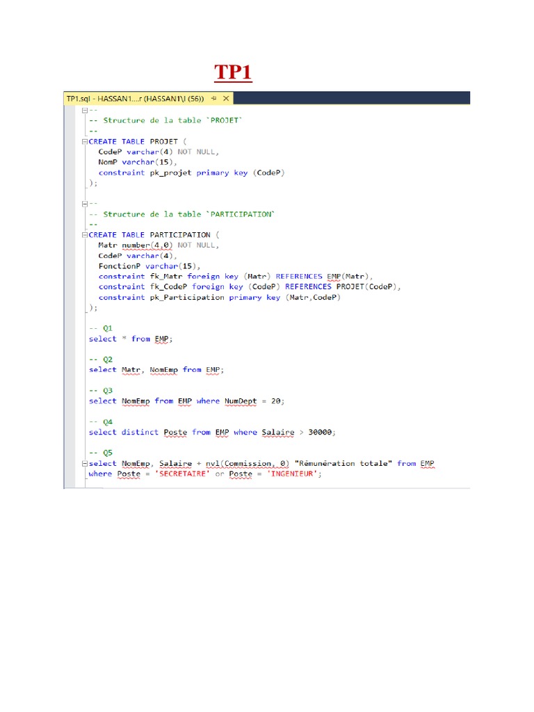 Correction TP SQL | PDF