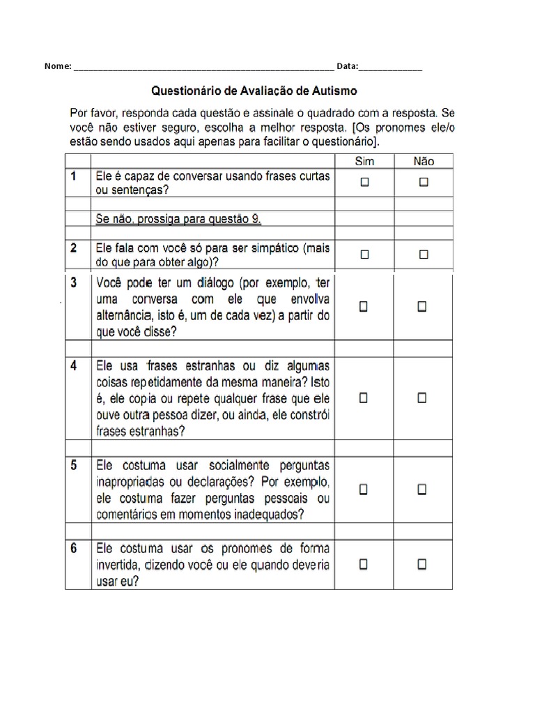 Asq question rio de avalia o do autismo pdf