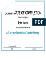 Certificate of Completion: Erynn Malone