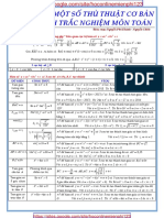 Công thức trắc nghiệm Toán