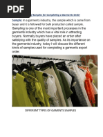 Types of Samples for Completing A Garments Order