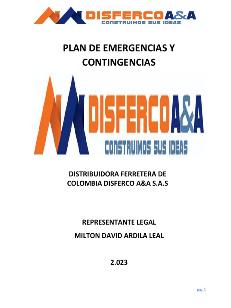 Plan de Emergencias y Contingencias 2023 | PDF | Riesgo | Seguridad y ...