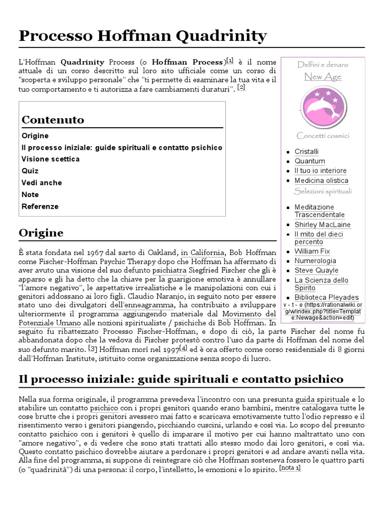 Processo Di Hoffman Quadrinity RationalWiki PDF