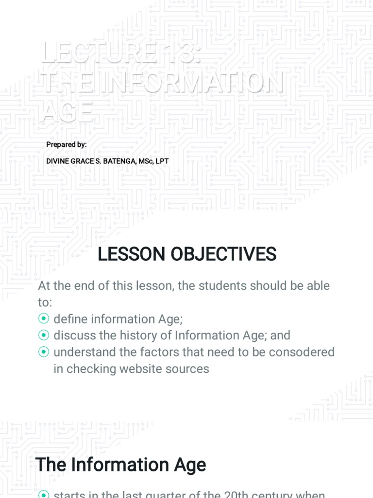 Information Age: Key Developments | PDF | Information Age | Personal ...