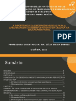 A Importância Da Linguagem Musical para A Aprendizagem E O Desenvolvimento Da Criança Na Educação Infantil