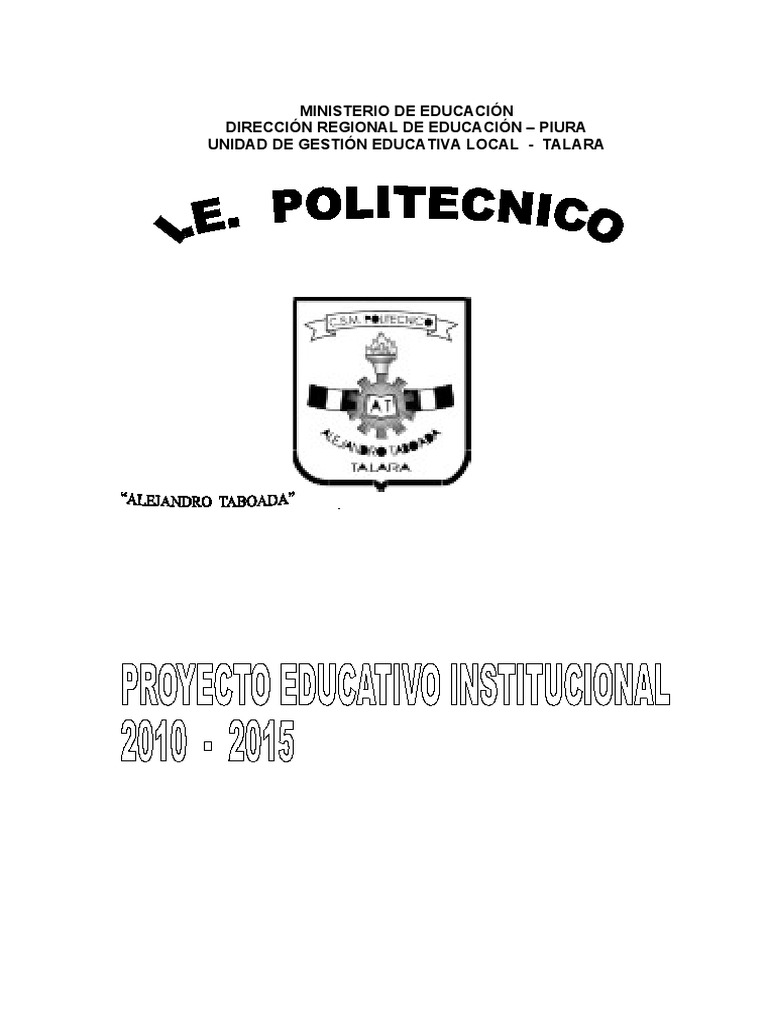 Proyecto Educativo I.E. Alejandro Taboada | PDF