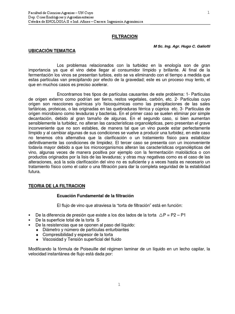 Apunte Filtracion Completo 2020 PDF Filtración Materiales