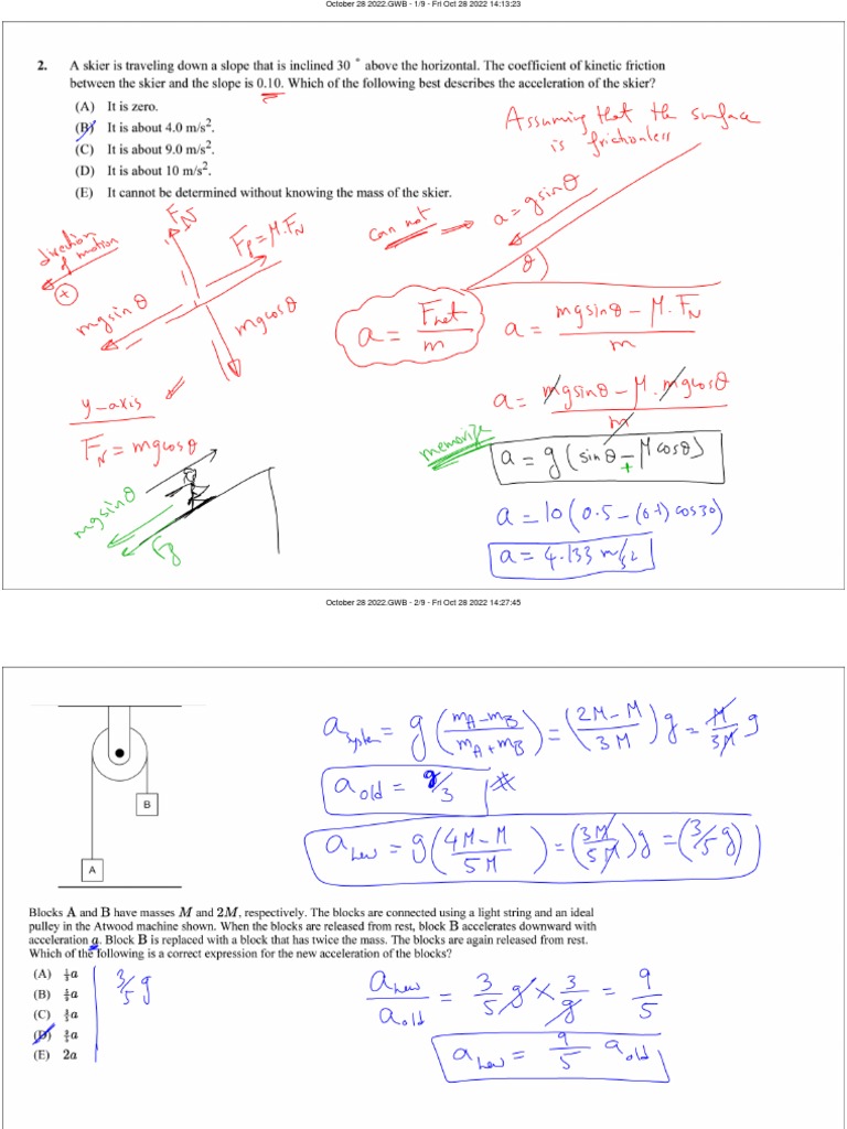Unit 2 Dynamics Pulleys Period 1 PDF