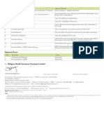 Schedule of Benefits for Religare Health Insurance Policy