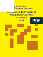 Objetivos de política económica del Presupuesto General del Estado de 1996