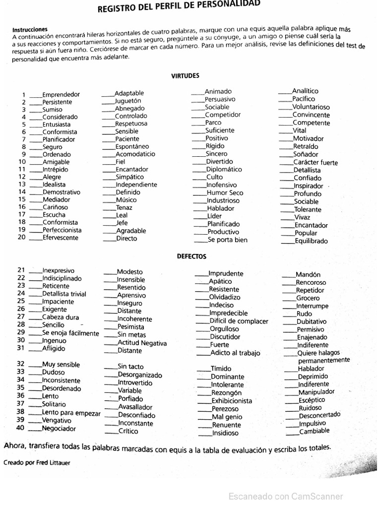 Test Del Temperamento PDF