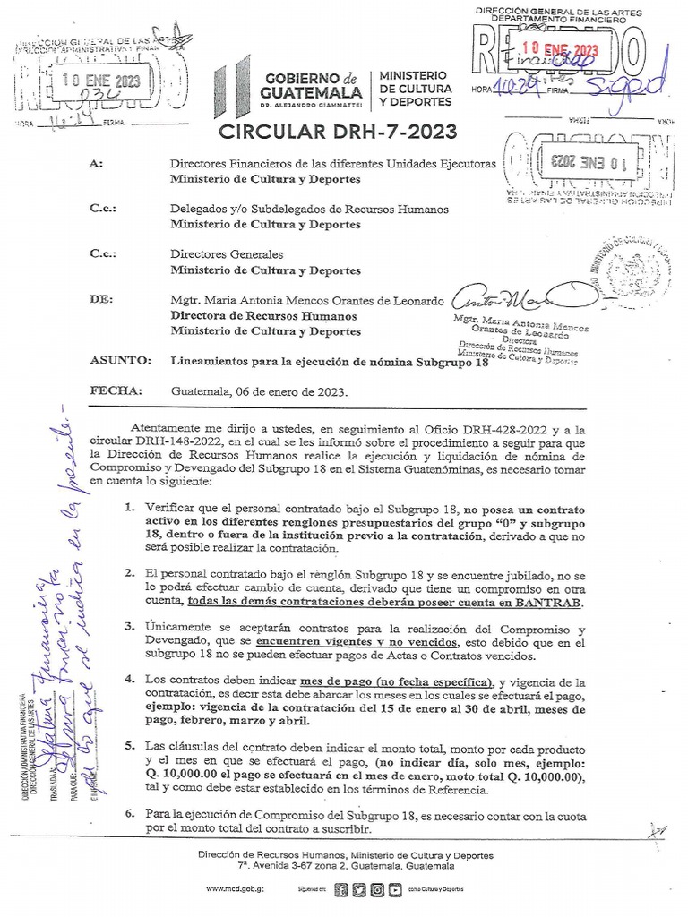 Circular 07 Sub 18 2023 | PDF