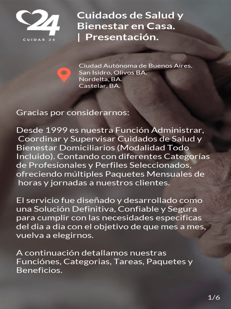 Cuidar 24 - Cuidados de Salud Y Bienestar en Casa. | PDF ...