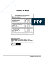 Tabela Nutricional Espetinho de Frango