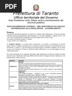 Informativa Piano di emergenza esterno per Ilva ed Eni di Taranto
