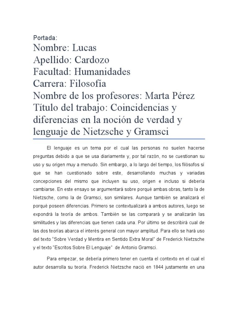 Documento (1) (Autoguardado) | PDF | Friedrich Nietzsche | Verdad