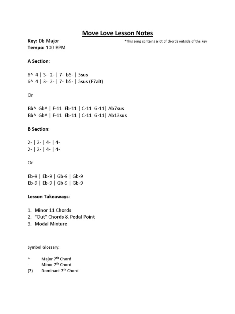 Move Love Lesson: Chords & Techniques | PDF