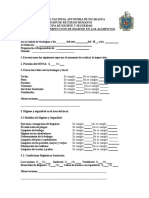 Formato de Inspección Comedor