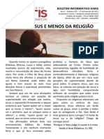 Mais de Jesus e menos da religião