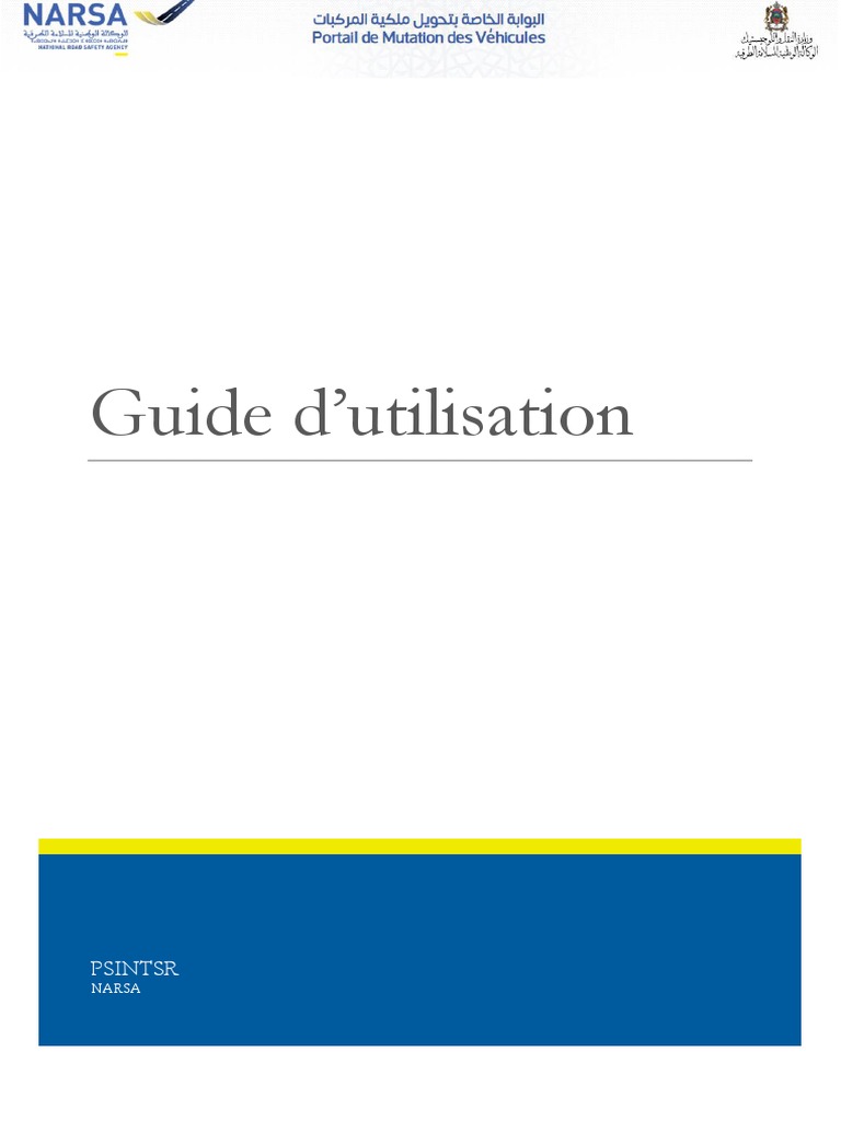Guide d'utilisation du portail NARSA | PDF