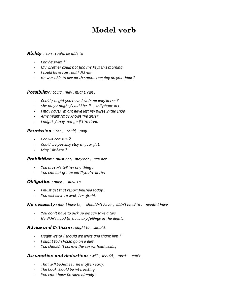 Model Verb | PDF